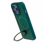 Чехол-накладка - SM088 SafeMag для Apple iPhone 13 Pro (темно-зеленая) — 3