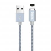 Кабель для Apple Hoco U40A магнитный (USB - lightning) (металлически-серый) — 1