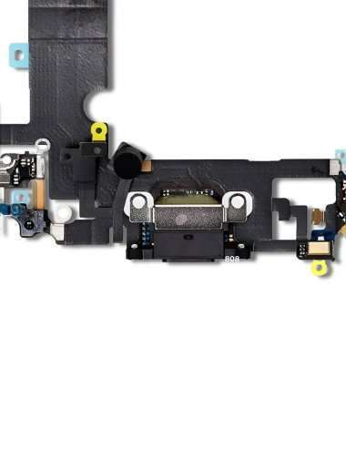 Шлейф для Apple iPhone 12 mini на разъем зарядки/микрофон (черный) Премиум &mdash; 1