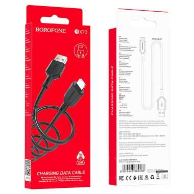 Кабель Borofone BX70 для Apple (USB - Lightning) черный — 2