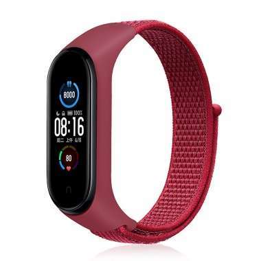 Ремешок WB09 для Xiaomi Mi Band 5 спортивный на липучке (розовый) — 1