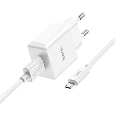 Сетевое зарядное устройство Hoco C106A (USB - Micro USB) (белое) — 6