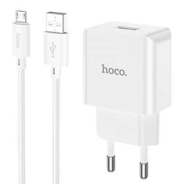 Сетевое зарядное устройство Hoco C106A (USB - Micro USB) (белое) — 1