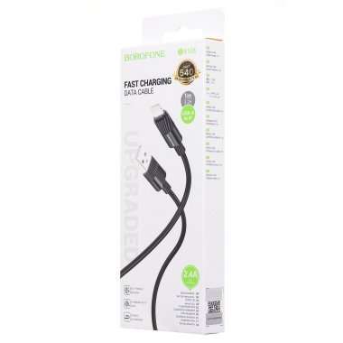 Кабель Borofone BX106 (USB - lightning) 100см 2.4A (черный) — 2